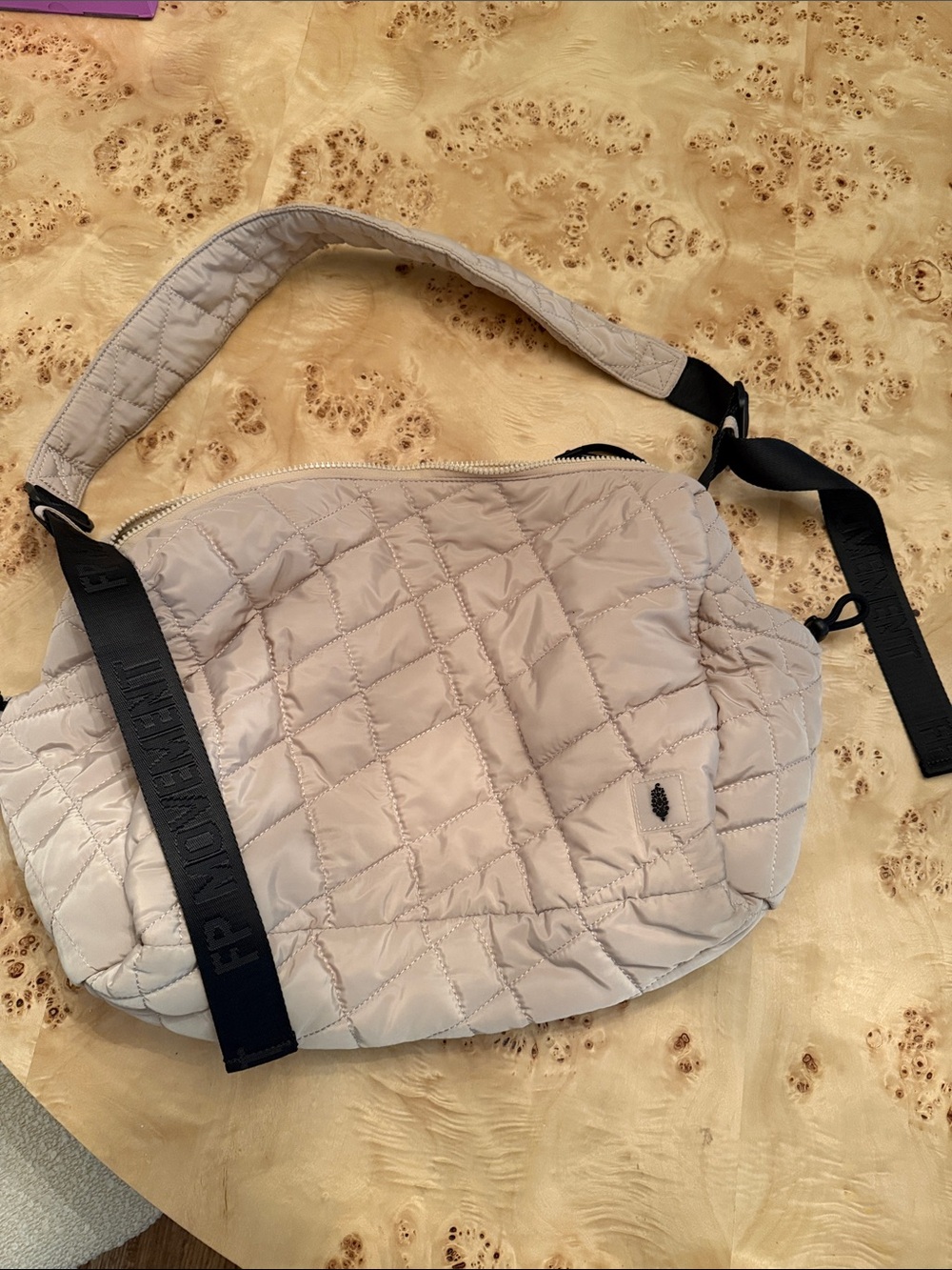 FP Movement by Free People Quilted Light Beige Crossbody Tote